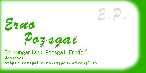 erno pozsgai business card